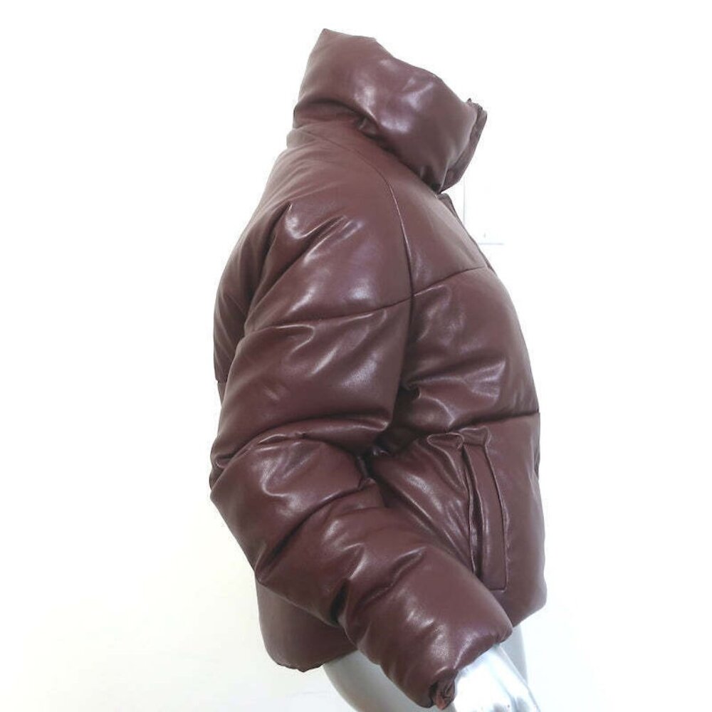 Apparis Jemma Faux Leather Puffer Jacket Cocoa Brown Size Medium NEW - Picture 4 of 8